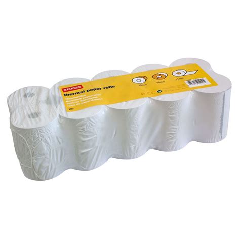 Staples Rolo Térmico 80 x 60 x 11 mm Branco Embalagem de 10 Unidades