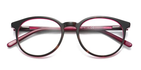 Kelly Black And Red Round Eyeglasses