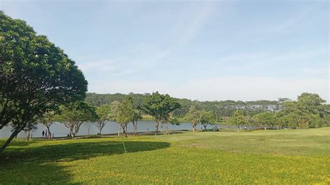 Park Landscape View With Lake In Semarang Indonesia Stock