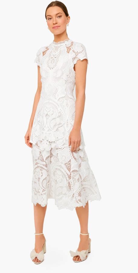 Jonathan Simkhai White Laura Guipure Lace Cap Sleeve Midi Dress Shopstyle