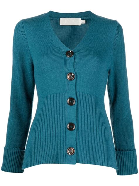 Jane Roni Ribbed Knit Cardigan Farfetch