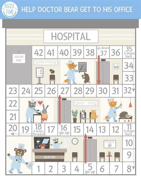 Medical Adventure Board Game For Children With Cute Characters