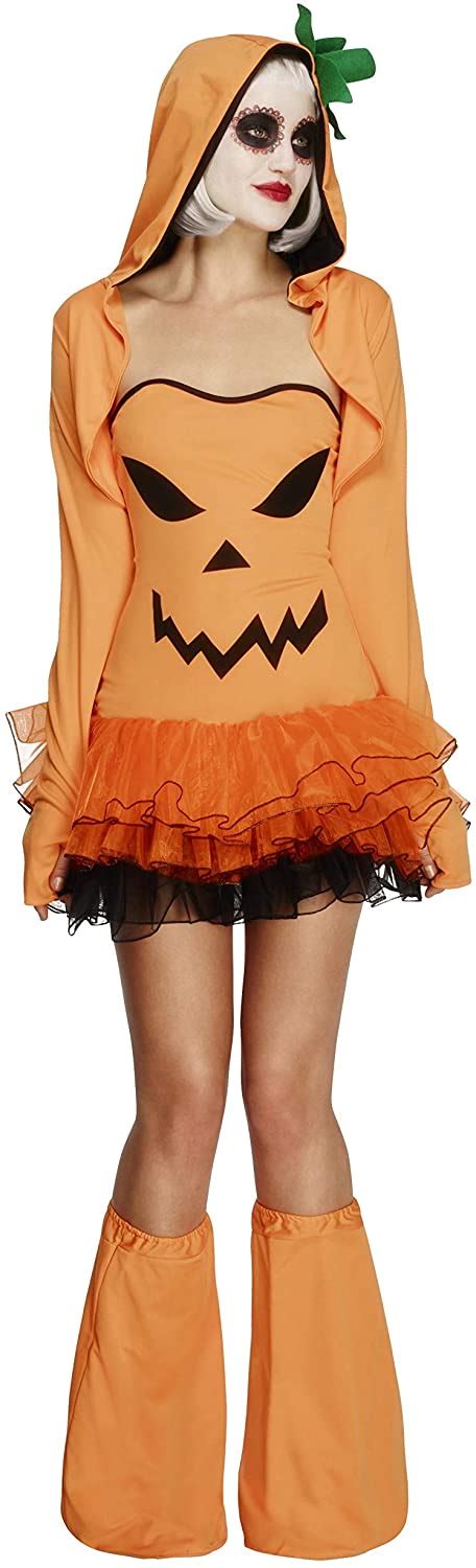 Fever Adult Women’s Pumpkin Costume Tutu Dress Costume Detachable Clear Straps Jacket And