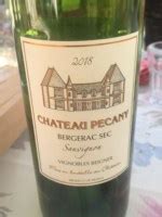 2018 Château Pécany Beigner Benoît Bergerac Sec Sauvignon Vivino