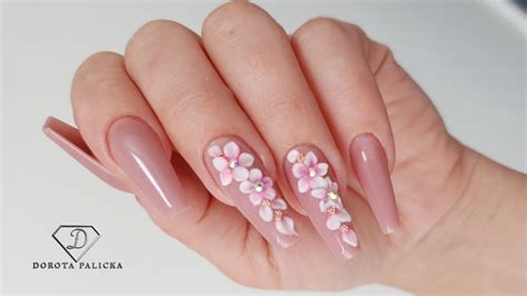 3d Acrylic Flowers Nail Art Tutorial Flower Nail Art Flower Nails