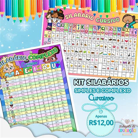 KIT SILABÁRIOS CURSIVOS LABIRINTO DA EDUCAÇÃO Hotmart