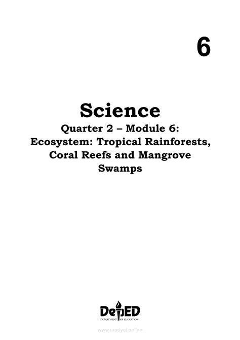 Science Quarter Module Ecosystem Tropical Rainforests Coral