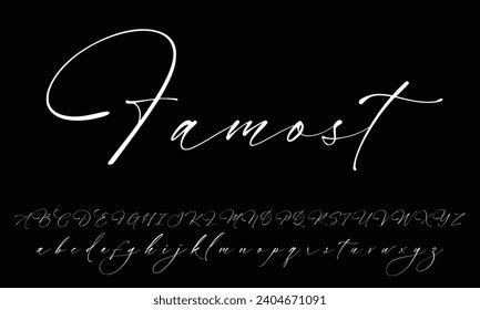 Signature Font Alphabet Vector Illustration Isolated Stock Vector ...