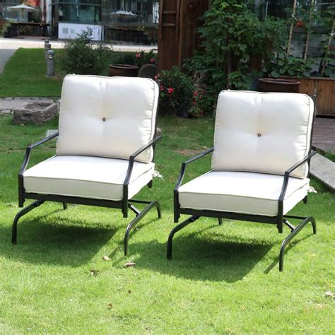 Kingdely Metal Outdoor Patio Rocking Chairs Set Patio Furniture with ...