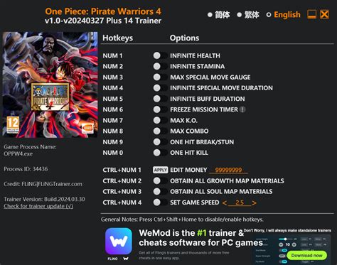 Скачать One Piece Pirate Warriors 4 Трейнер 14 10 Upd 2703