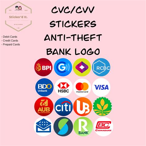 Bank Logo Cvv Cvc Stickers Anti Theft Stickers For Atm And Credit