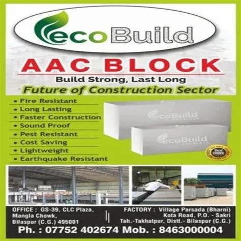 Eco Build Autoclaved Aerated Concrete Aac Block Manufacturing Unit For