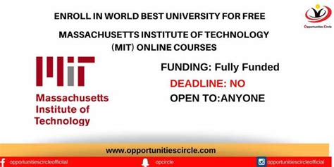 Massachusetts Institute of Technology (MIT) Online Courses For Free - Opportunities Circle