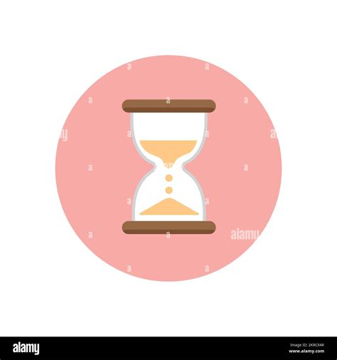 Hourglass With Sand Flowing Vector Clipart Round Background Time Passing Icon Or Duration Icon