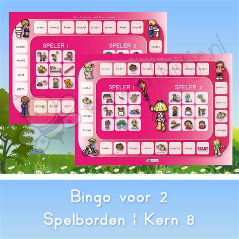 Bingospelbord Bingo Voor Twee Lezen Met Kernen Kern Jufbijtje Nl