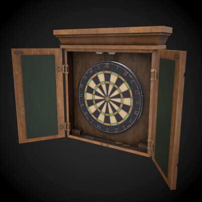 Dart Board and Cabinet - 3D Model by yn-delmund