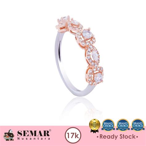 Jual Cincin Emas Illuminae Carelsa Collection Rose White Gold K Semar