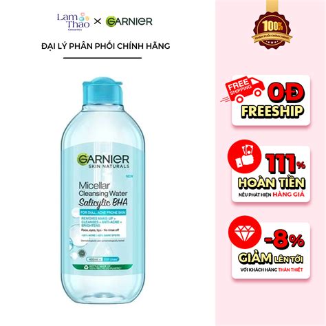 Nước Tẩy Trang Garnier Dành Cho Da Dầu Và Mụn Micellar Cleansing Salic