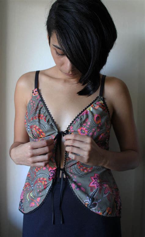 Lingerie Style Woven Camisole Sewing Pattern With Ribbon Ties Etsy Australia