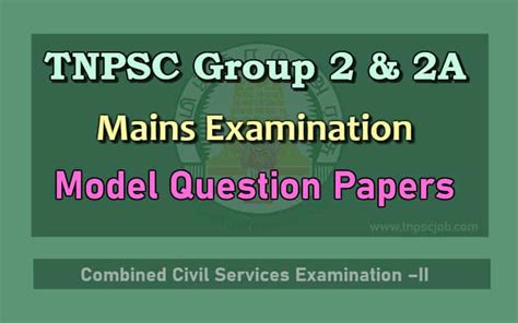 Tnpsc Group 2 Mains Model Question Paper 2022 In Pdf