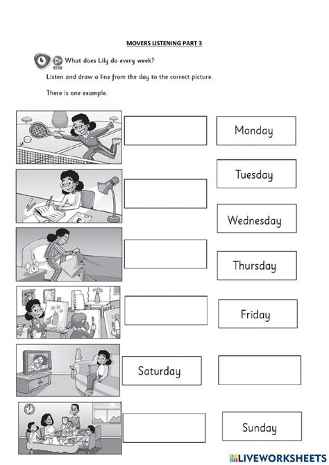 Listening Practice Days Of The Week Worksheet 3rd Grade Reading