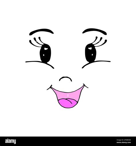 Cartoon Face Eyes Nose And Mouth Stock Vector Image And Art Alamy