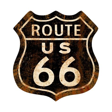 Route 66 Rusty Metal Sign 28 x 28 Inches