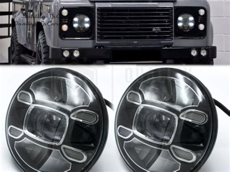 2 FARI LED 7 Pollici Per LAND ROVER DEFENDER 6500K Bianco Puro Luci