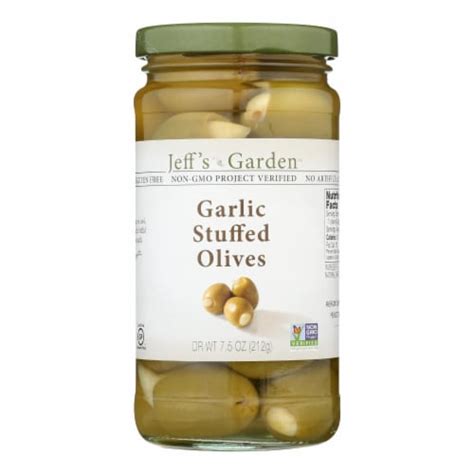 Jeff S Natural Garlic Stuffed Olives Case Of 6 7 5 Oz Case Of 6