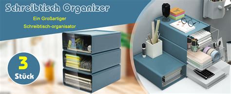 Ostwolke Organizer Mit Acryl Schubladen St Ck Schreibtisch Organizer