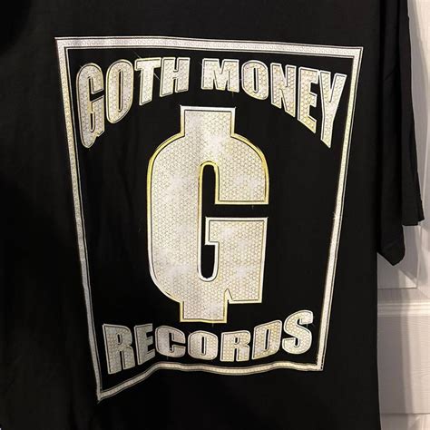 Goth Money Goth Money Records Gold Bling Logo Tee Black Grailed