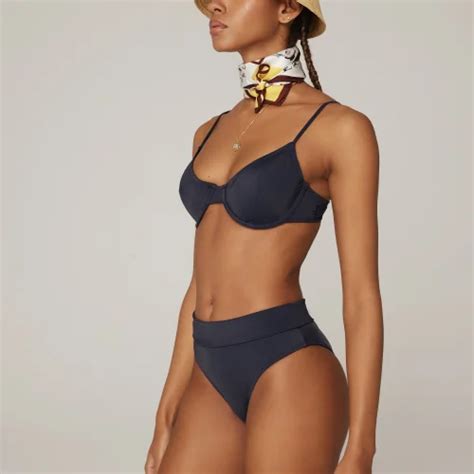 Haracci Lacivert Solana Pin Up Y Ksek Belli Econyl Bikini Set Hipicon