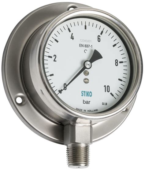 Bourdon Tube Pressure Gauge With Back Flange Stiko