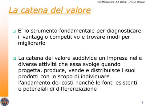 Lez Catena Del Valore Swot E Mm La Catena Del Valore E Lo