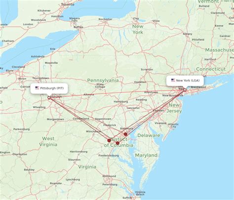 All Flight Routes From New York To Pittsburgh Lga To Pit Flight Routes