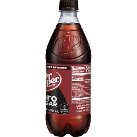 Dr Pepper Zero Sugar Soda Bottle 20 Fl Oz King Soopers