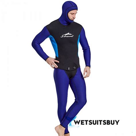 Men S Mm Neoprene Pcs Hooded Wetsuit Warm Rash Guard Diving Suit