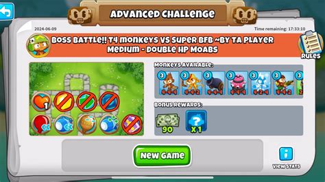 Btd Advanced Challenge Boss Battle T Monkeys Vs Super Bfb By Ta