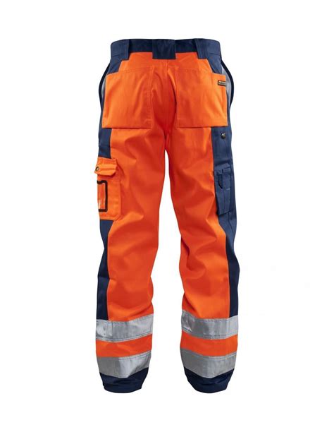 Pantalon Haute Visibilit Orange Fluo Marine Blaklader Echamat Kernst