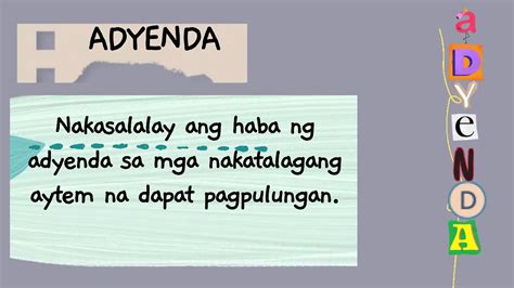 Adyenda Lesson In Filipino Sa Piling Larang Ppt