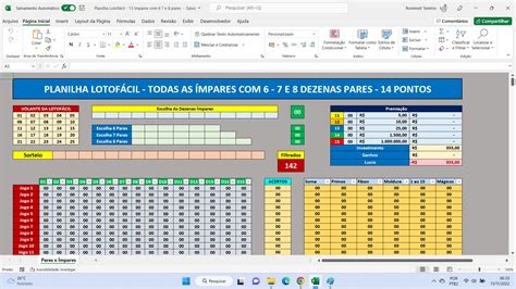 Planilha Lotofácil Acerte 11 dezenas dentro de 15 e tenha lucro