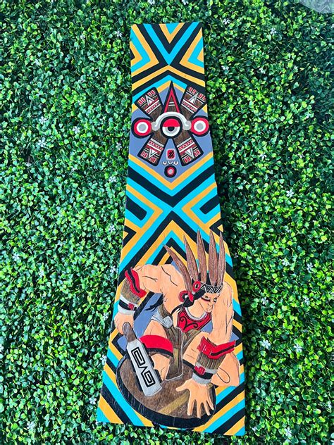 Salvaged Cedar Panel Mixed Media Warrior Ollin Movement Large Almost