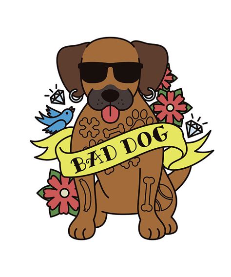 Rhodesian Ridgeback Bad Dog Tattoo Digital Art by Jeff Chen | Pixels