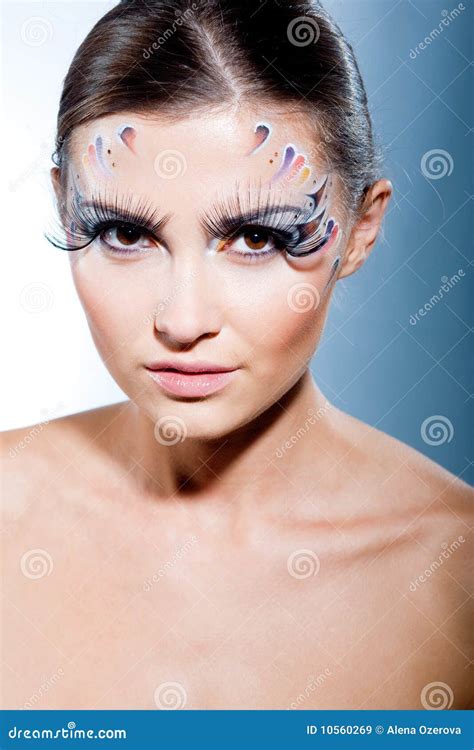 Fashion Model With Face Art Makeup Stock Image Image 10560269