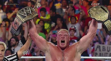 Brock Lesnar Decimates John Cena Wins Wwe World Heavyweight