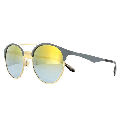 Óculos de Sol Ray Ban Cinza Dourado RB3545 9007A7 54 Espelhado