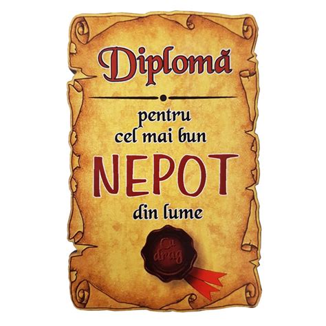 Magnet Diploma Pentru Cel Mai Bun Nepot Din Lume Lemn Alexer