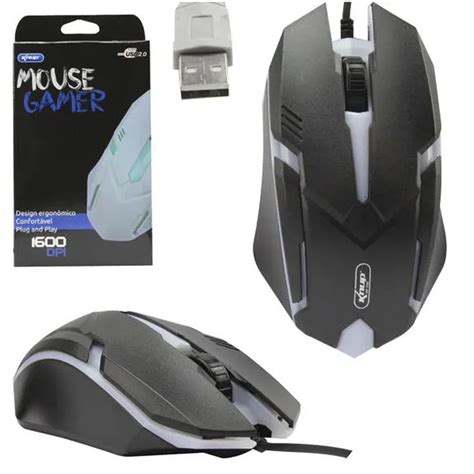 Mouse Gamer Óptico Fio Knup KP V40 Preto Casa Sertaneja Eletro