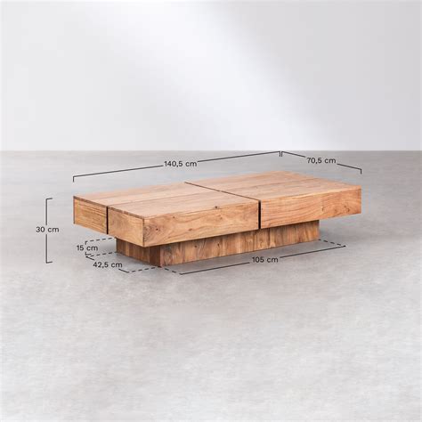 Mesa De Centro Rectangular En Madera De Acacia Sauris SKLUM