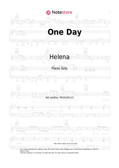 One Day piano sheet music Arash, Helena in Note-Store.com | Piano.Solo ...